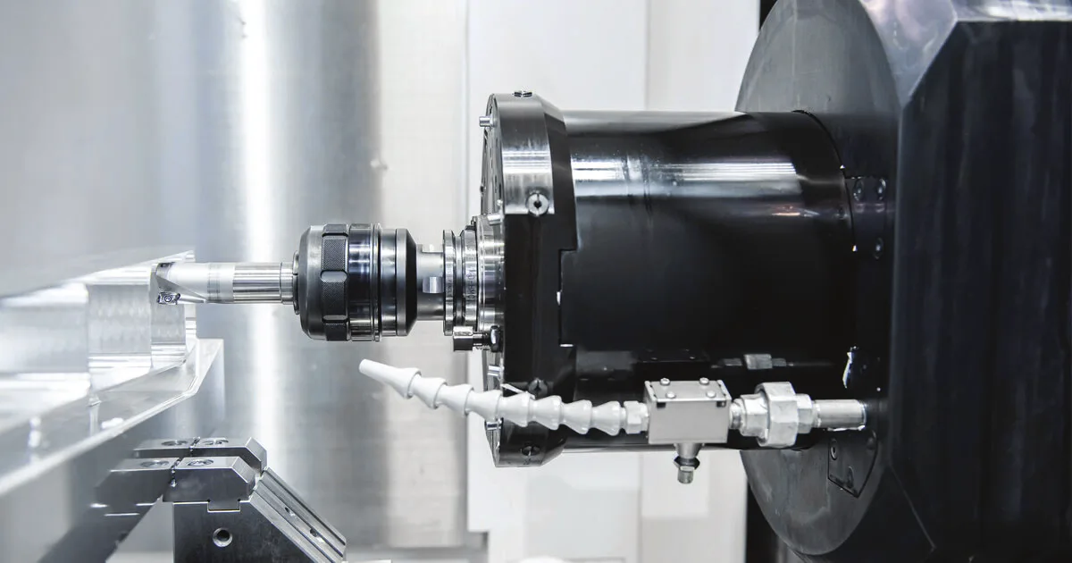 Wide shot of the machine shop floor